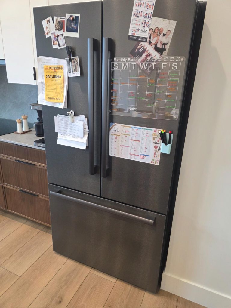 Bosch B36CT dual-compressor French-door refrigerator in Holyrood, Edmonton before service for freezer-not-cooling complaint