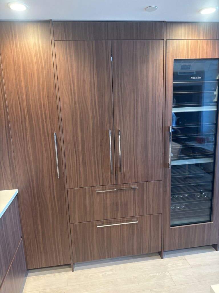 Miele MasterCool KFNF 9955 machine compartment opened during diagnostic in Olympic Village, Vancouver