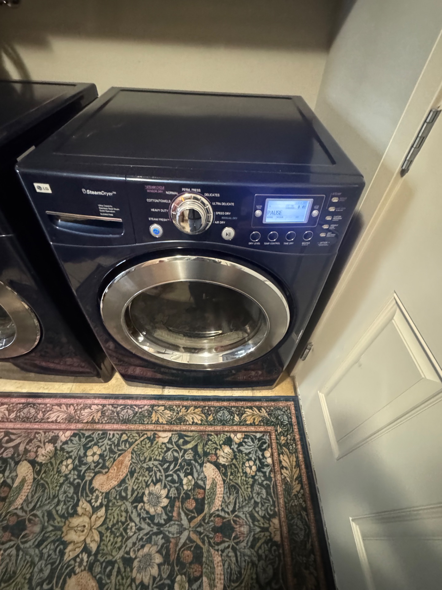 Cabinet access path for the heating element replacement on the LG DLEX8377 dryer