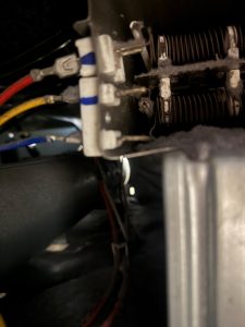Heating element housing exposed on the LG dryer during the diagnostic visit