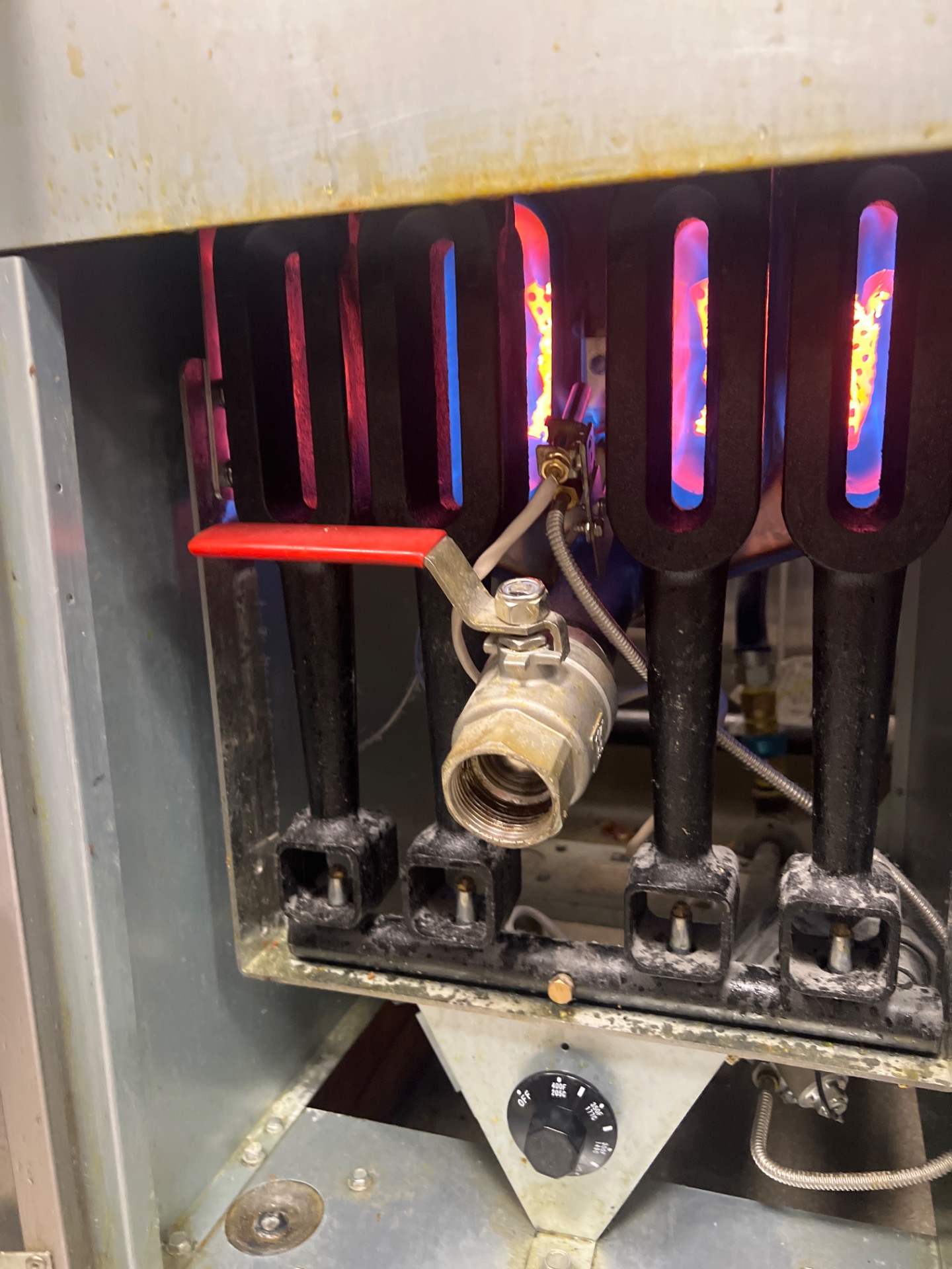 Vulcan commercial fryer main burners firing normally after thermopile replacement in Willow Park, Calgary