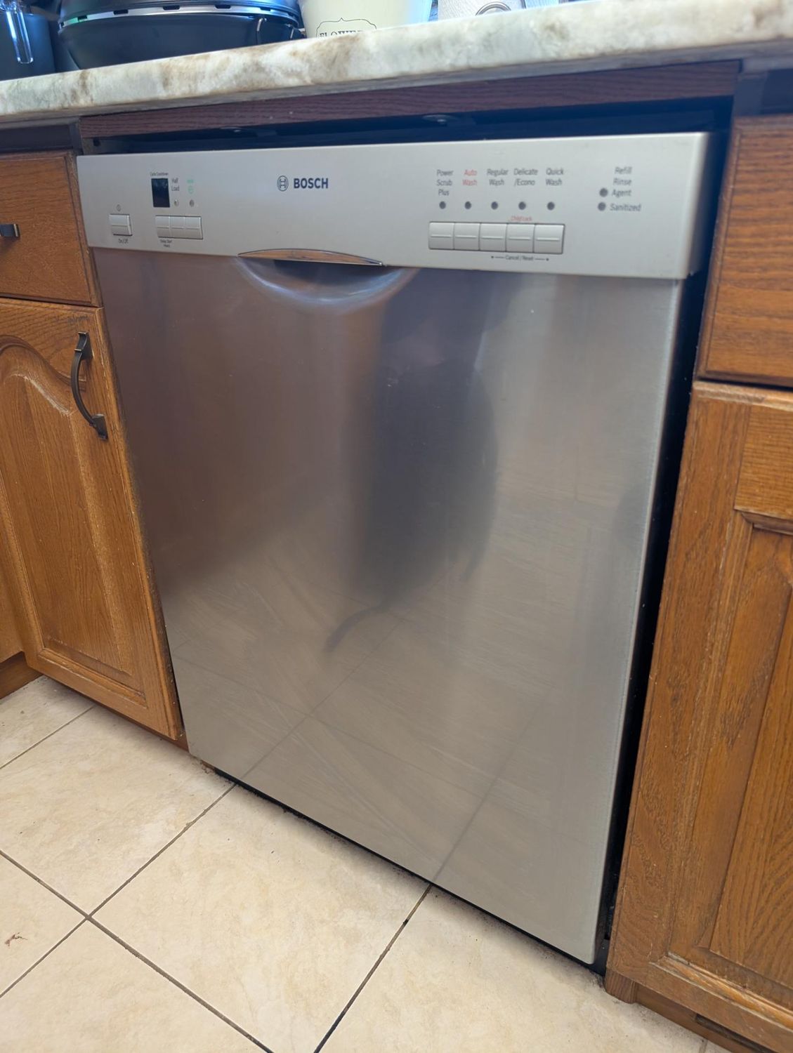 Bosch built-in dishwasher installed under the counter in a Castle Downs, Edmonton kitchen