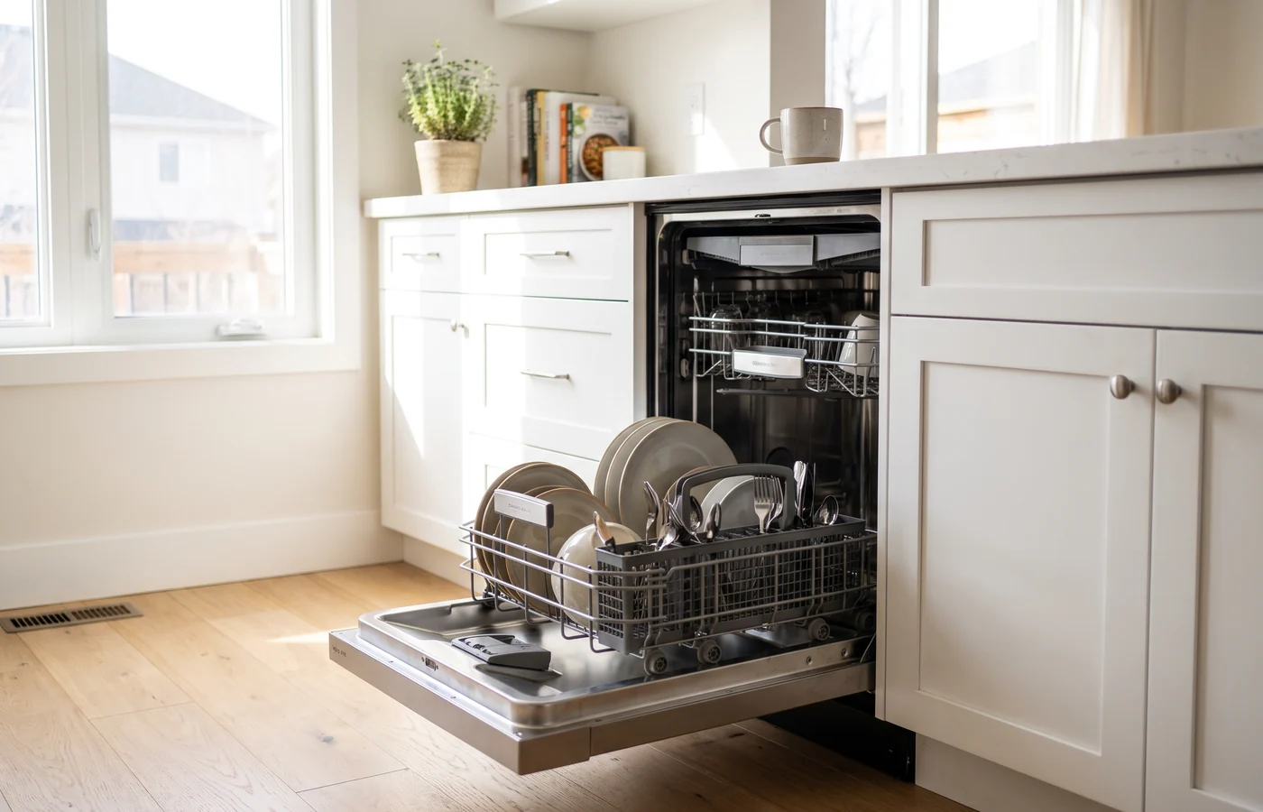 Built-in dishwasher in a Canadian kitchen