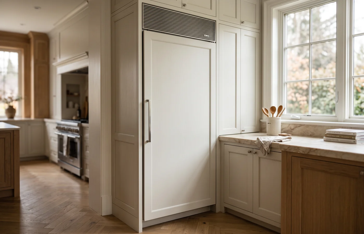 Built-in freezer in a Canadian home