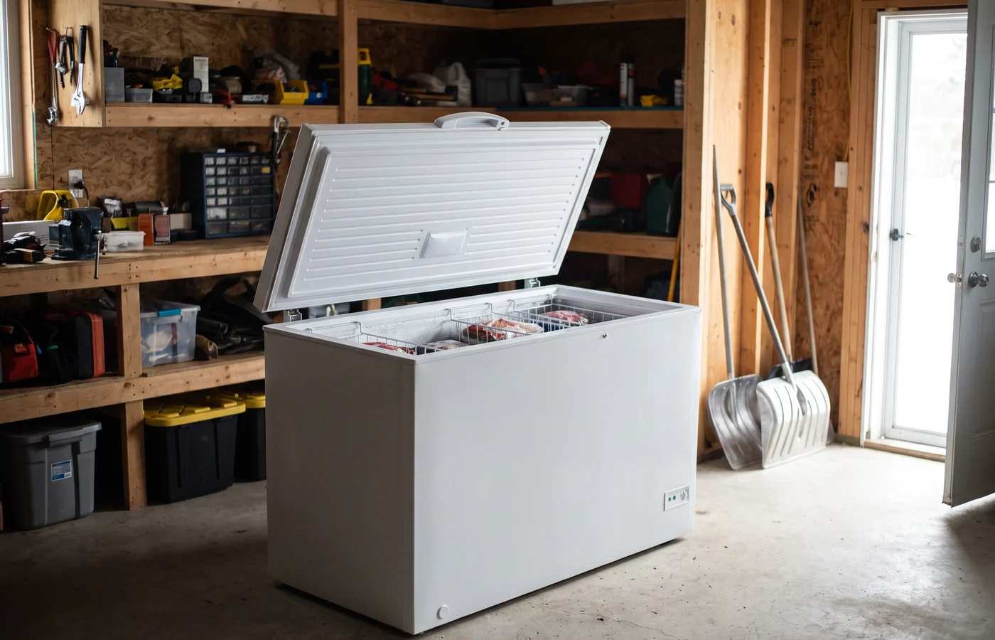 Chest freezer in a Canadian home
