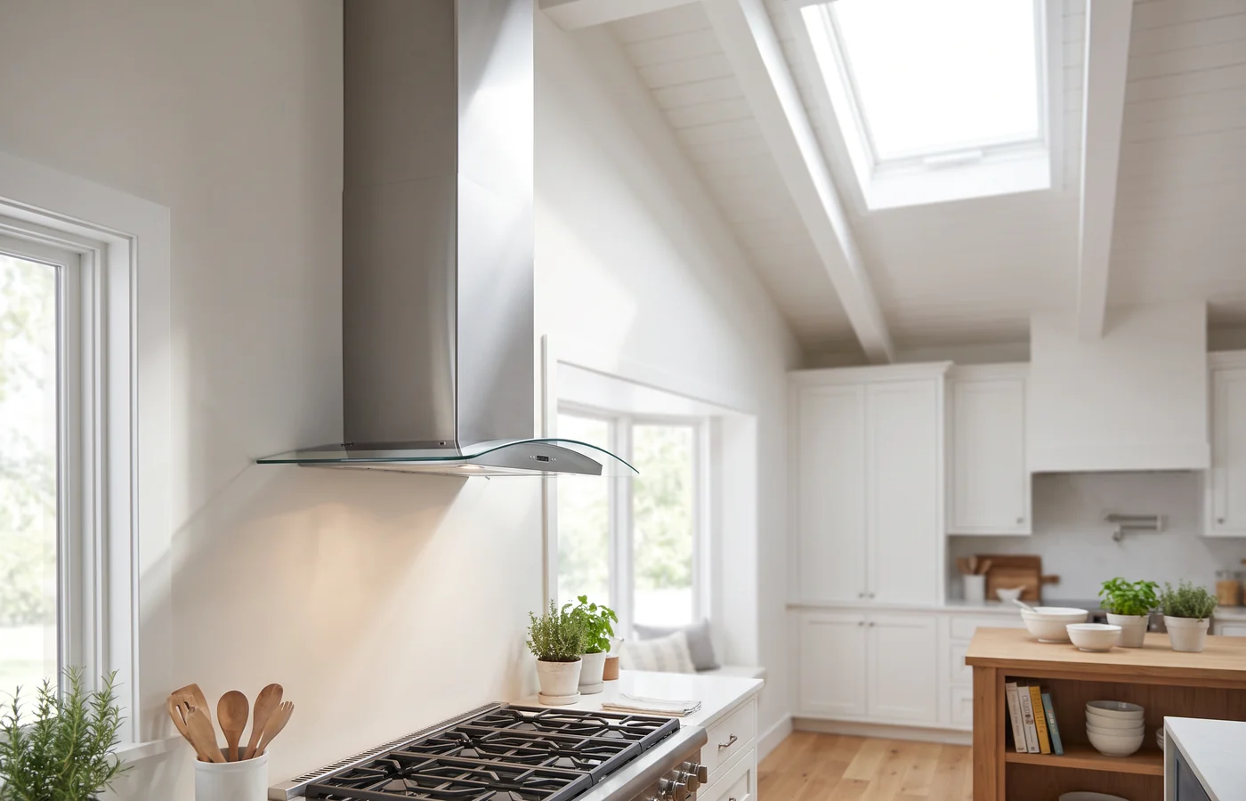 Chimney hood fan in a Canadian kitchen