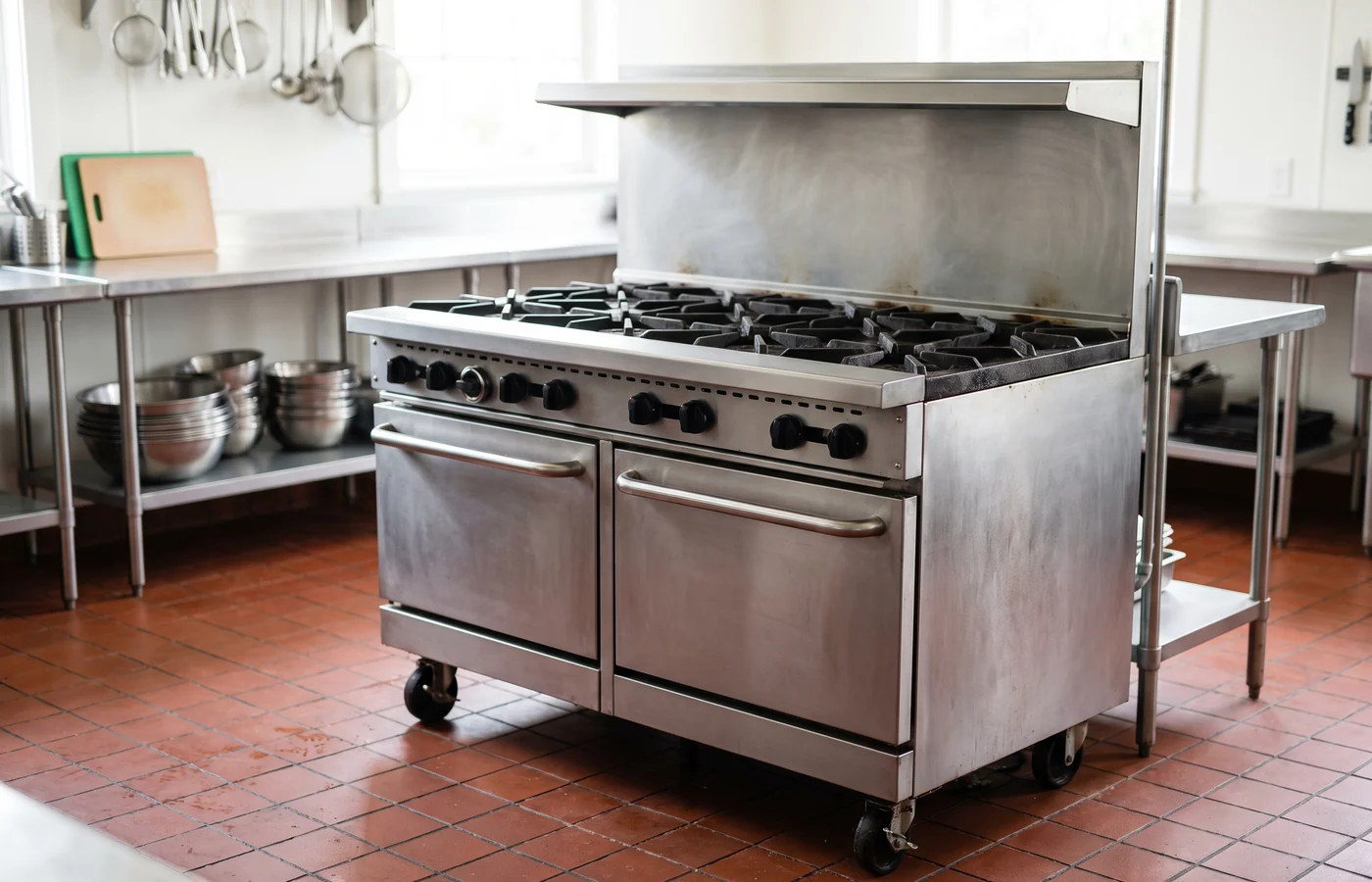 Commercial range in a Canadian kitchen