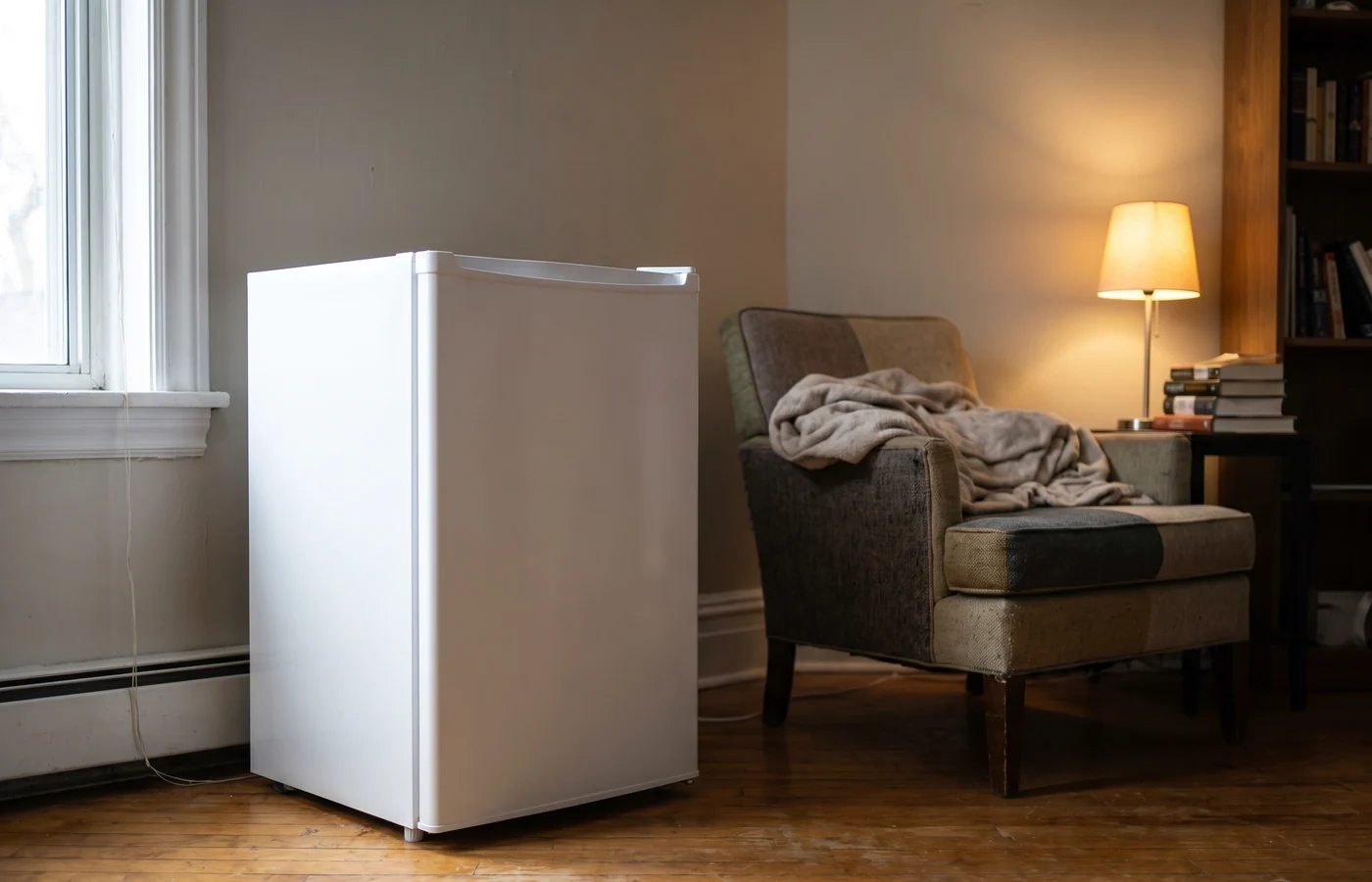 Compact freezer in a Canadian home