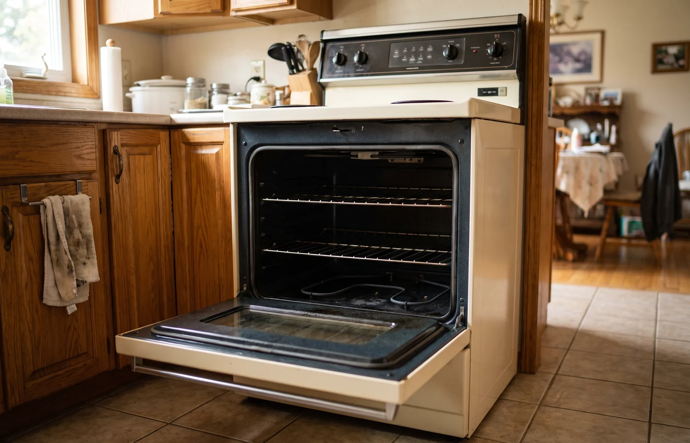 Conventional oven in a Canadian kitchen