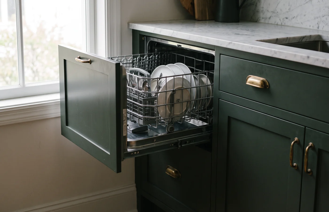 Drawer dishwasher in a Canadian kitchen