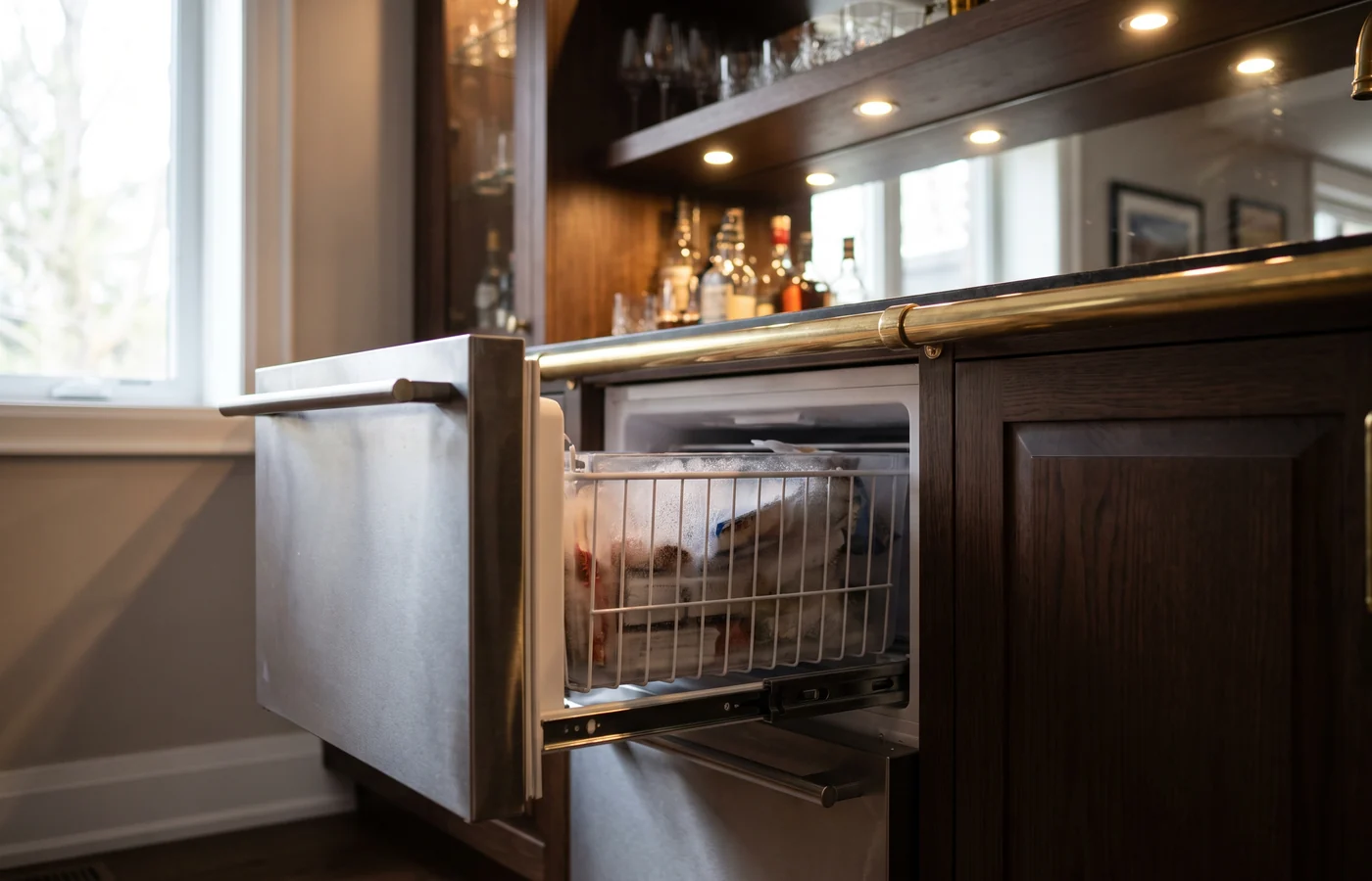 Drawer freezer in a Canadian home