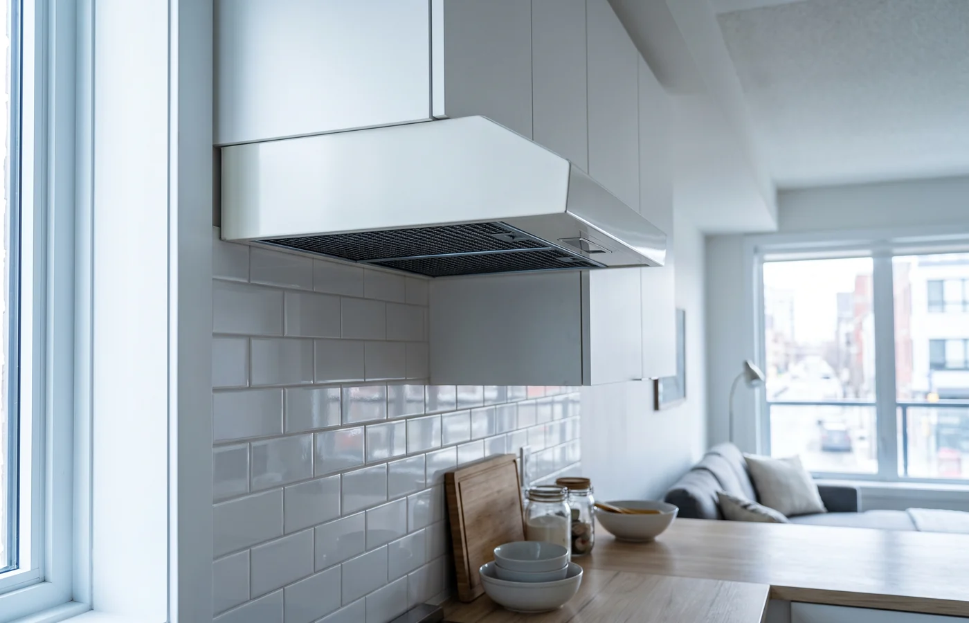 Ductless hood fan in a Canadian kitchen
