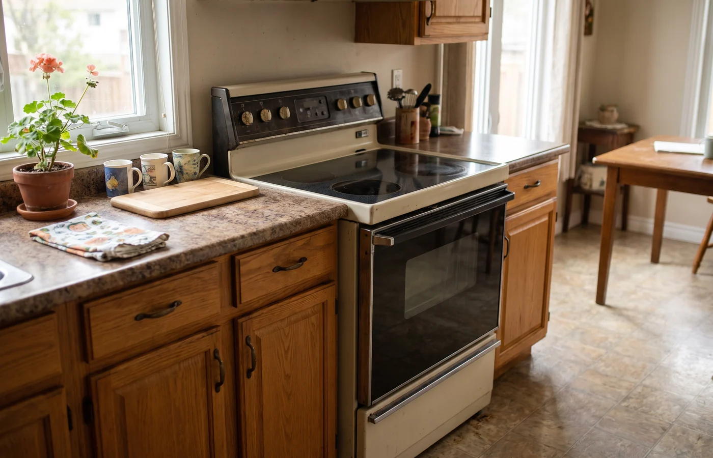 Electric stove in a Canadian kitchen