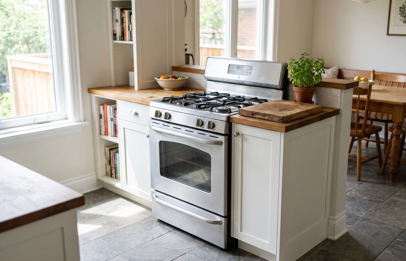 Freestanding range in a Canadian kitchen