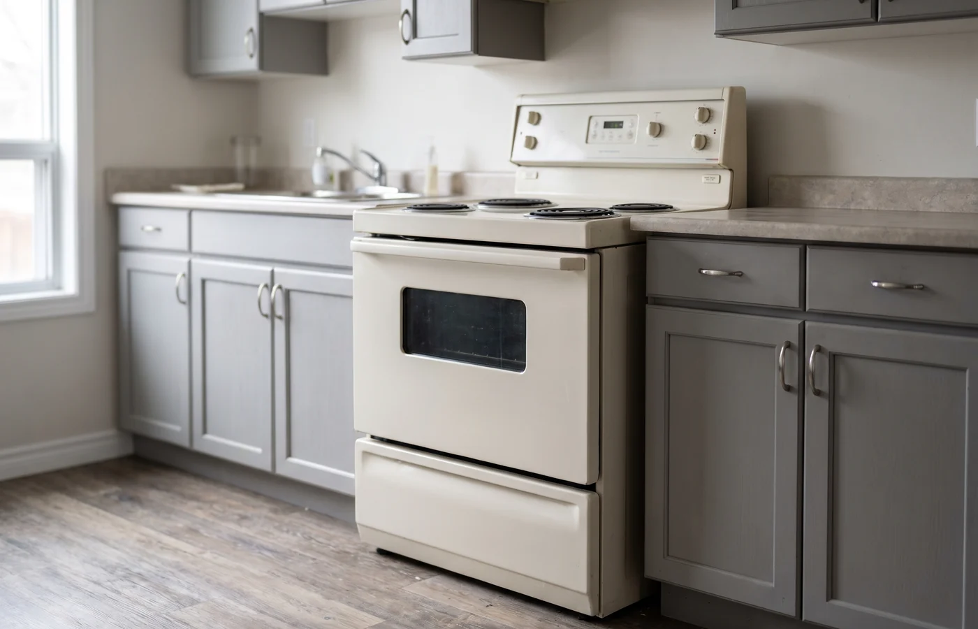 Freestanding stove in a Canadian kitchen