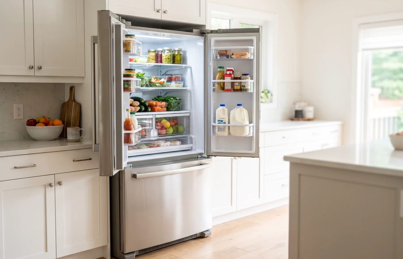 French-door fridge in a Canadian kitchen