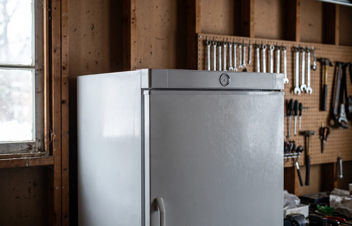Garage-ready freezer in a Canadian home