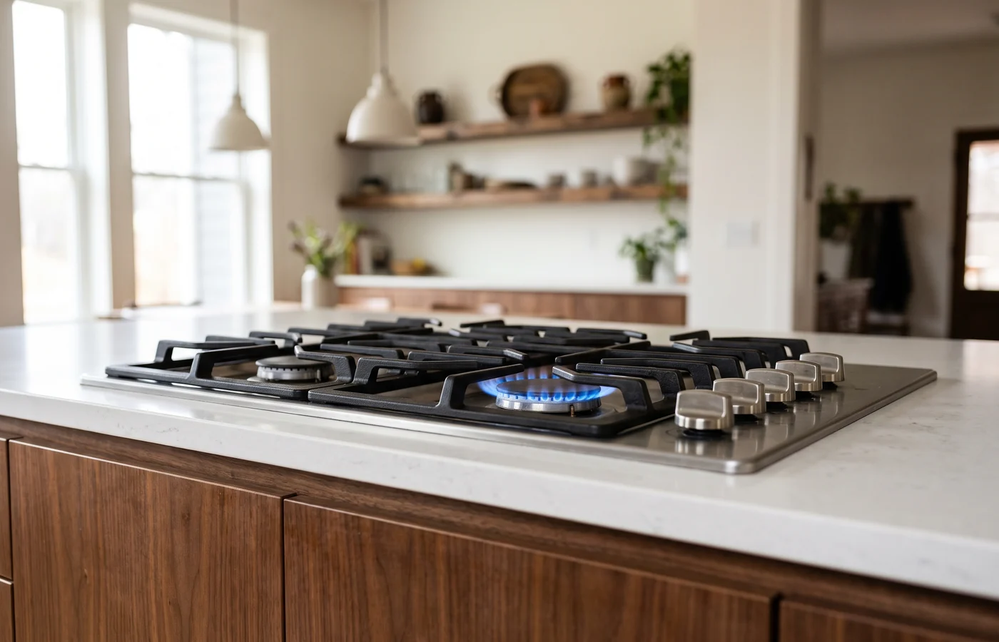 Gas cooktop in a Canadian kitchen