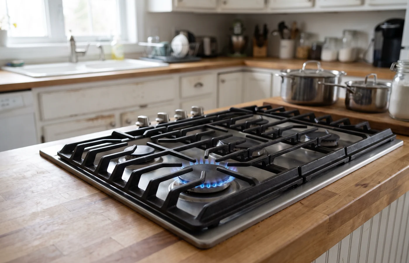 Gas stove in a Canadian kitchen