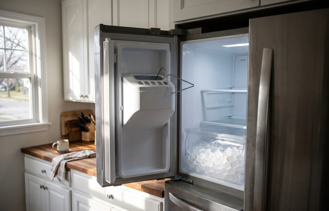 Ice-maker fridge in a Canadian kitchen