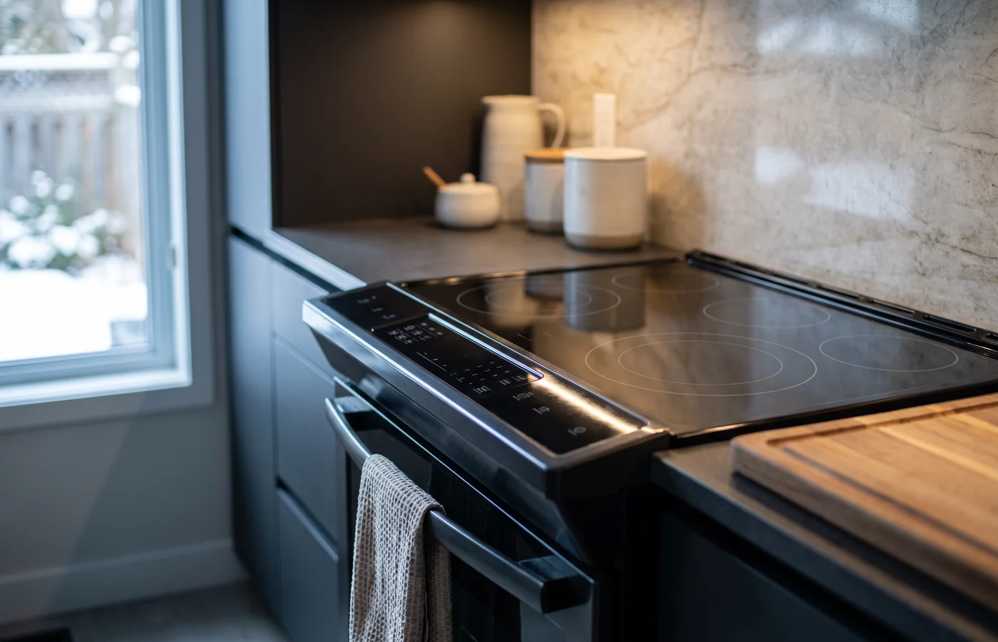 Induction stove in a Canadian kitchen