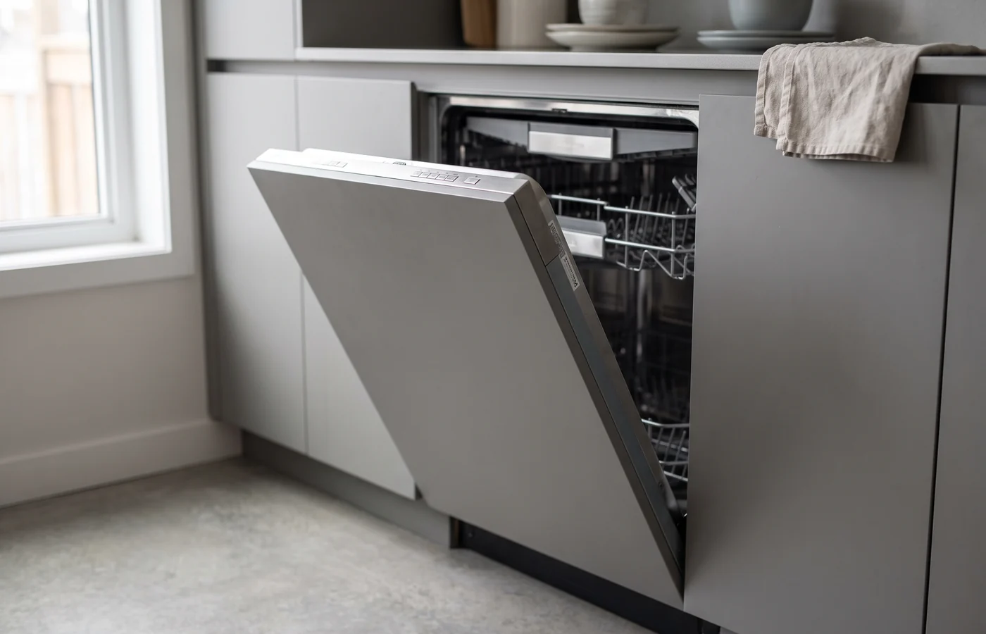 Integrated dishwasher in a Canadian kitchen