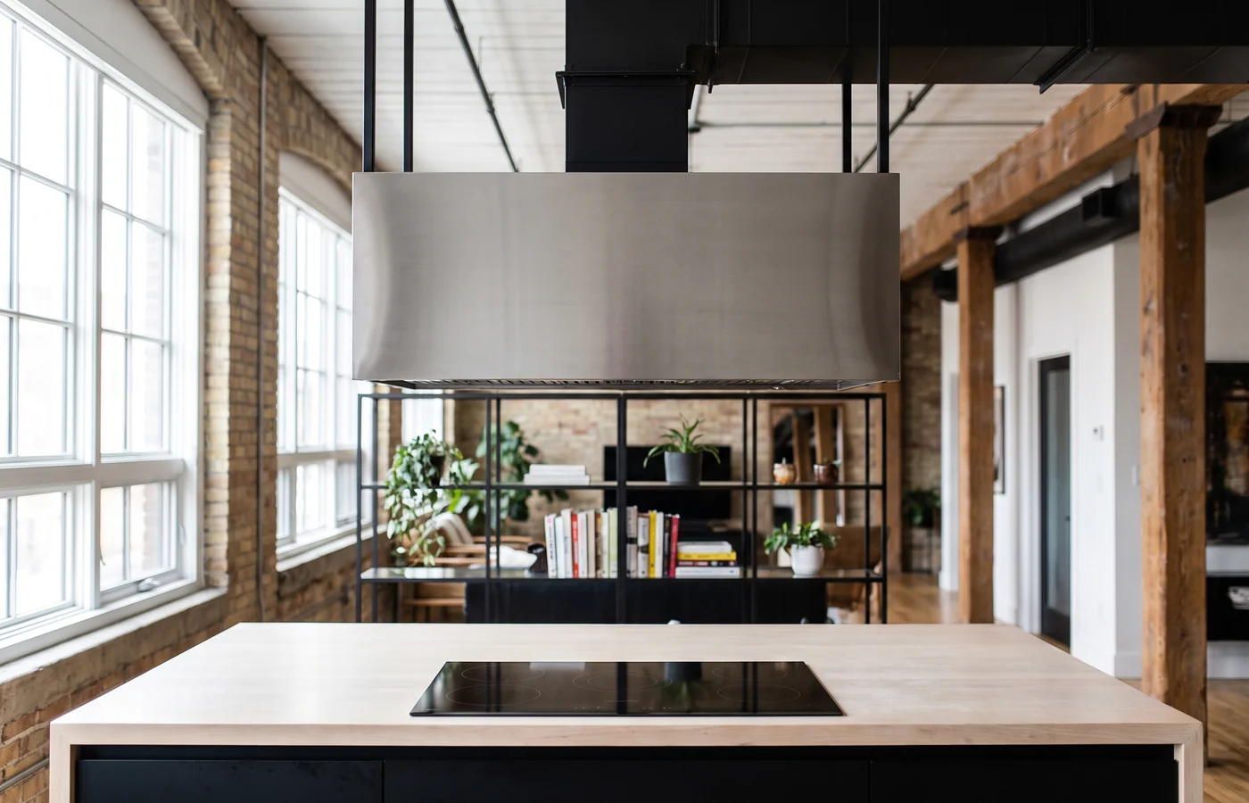 Island hood fan in a Canadian kitchen