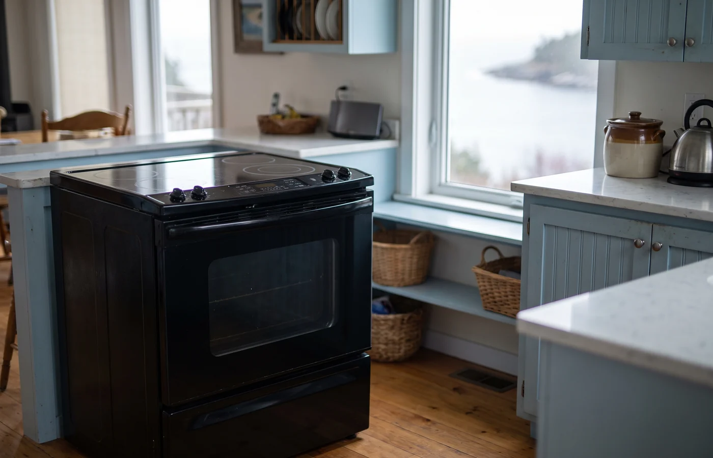 Smooth-top stove in a Canadian kitchen